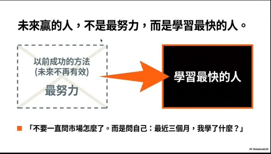 未來贏的人不是最努力而是學習最快的人